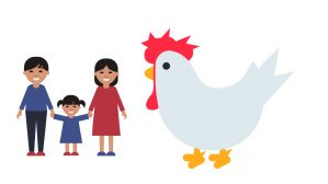 gallo y familia